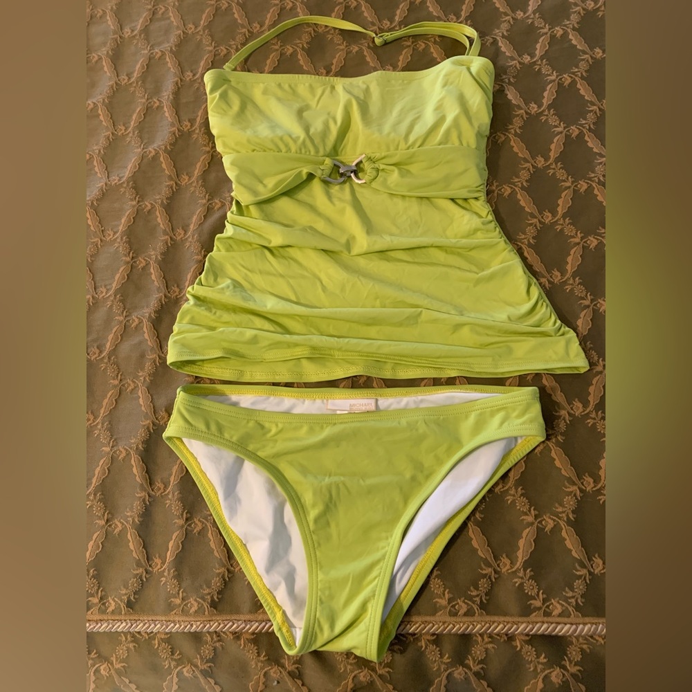 Michael Kors lime colored tankini. Small.